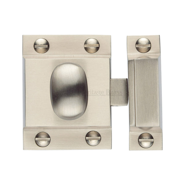 Heritage Brass Cupboard Latch with Oval Turn Satin Nickel Finish
 - V1112-SN - Choice Handles