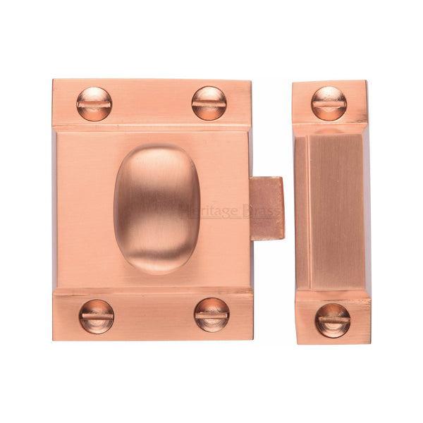 Heritage Brass Cupboard Latch with Oval Turn Satin Rose Gold Finish
 - V1112-SRG - Choice Handles