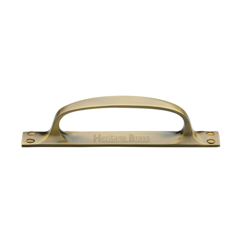 Heritage Brass Door Pull Handle on Plate Offset Antique finish
 - V1142-AT - Choice Handles