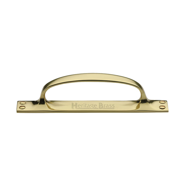 Heritage Brass Door Pull Handle on Plate Offset Polished Brass finish
 - V1142-PB - Choice Handles