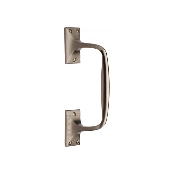 Heritage Brass Door Pull Handle Cranked Design 8& Satin Nickel finish
 - V1150 202-SN