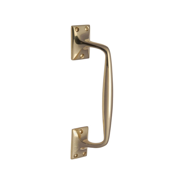 Heritage Brass Door Pull Handle Cranked Design 10& Polished Brass finish
 - V1150 253-PB