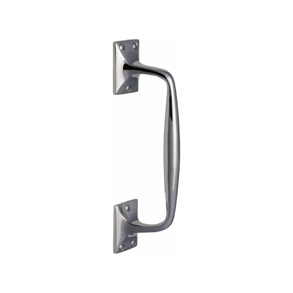 Heritage Brass Door Pull Handle Cranked Design 10& Polished Chrome finish
 - V1150 253-PC