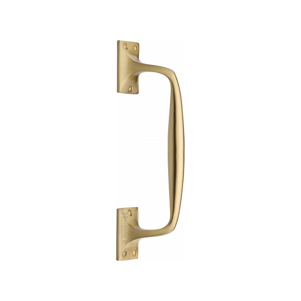 Heritage Brass Door Pull Handle Cranked Design 10 Satin Brass Finish
 - V1150 253-SB