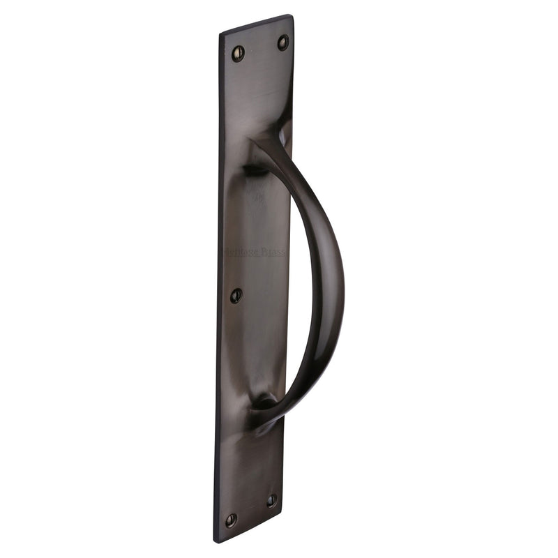 Heritage Brass Door Pull Handle on Plate Matt Bronze finish - V1155-MB - Choice Handles