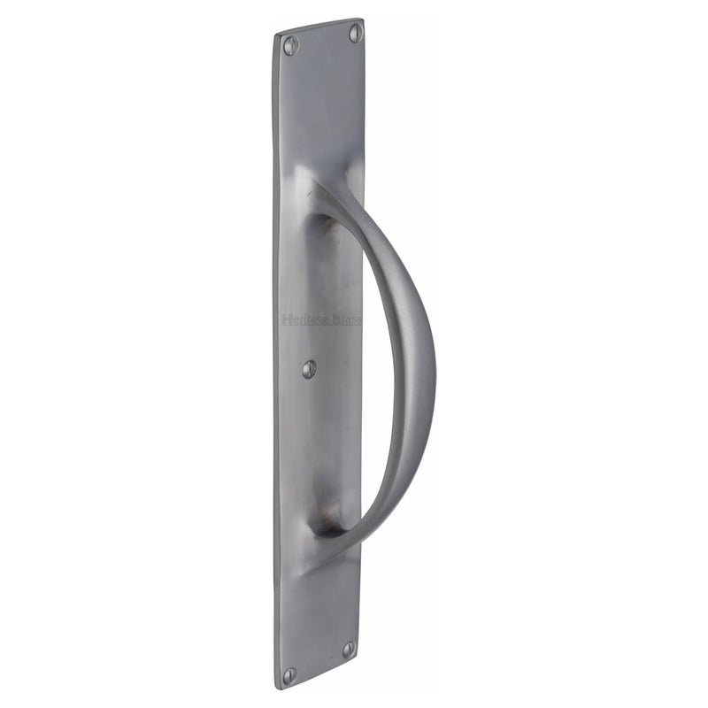 Heritage Brass Door Pull Handle on Plate Satin Chrome finish
 - V1155-SC - Choice Handles