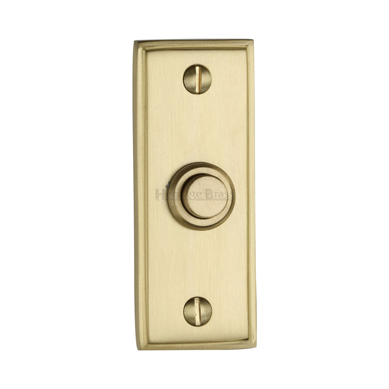 Heritage Brass Oblong Bell Push 3" x 1" Satin Brass finish - FB364 - Choice Handles