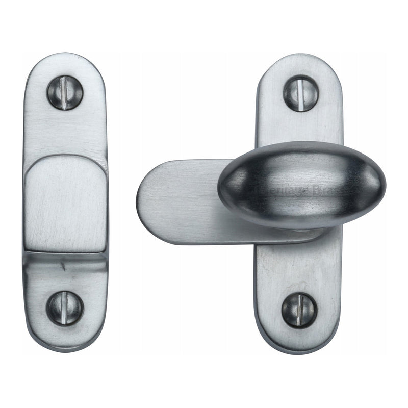 Heritage Brass Cabinet Hook & Plate Satin Chrome Finish - V1970-SC