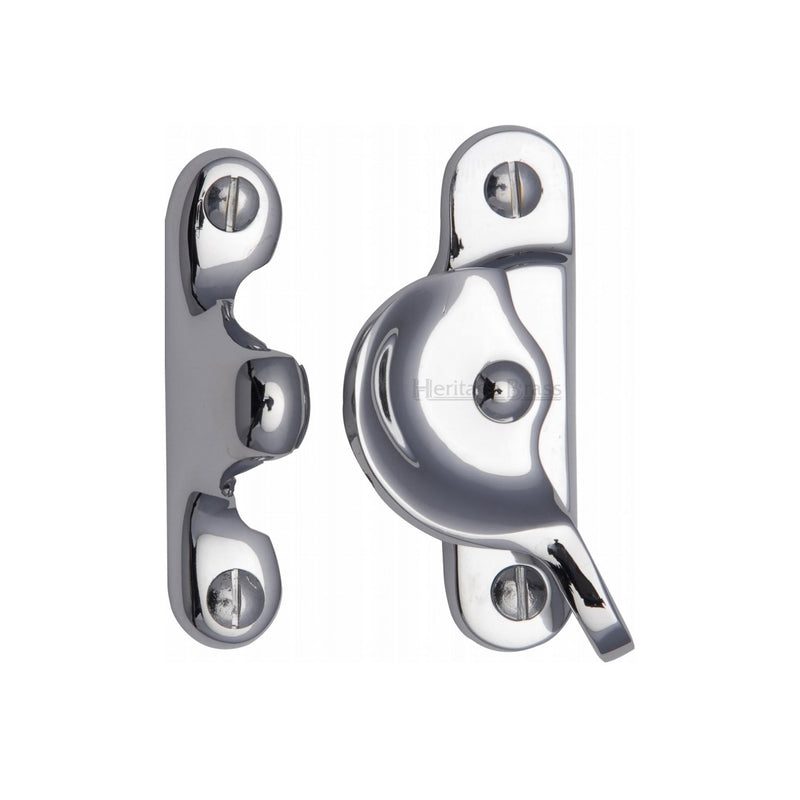 Heritage Brass Fitch Pattern Sash Fastener Polished Chrome finish - V2060-PC