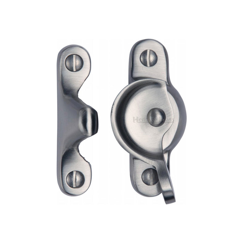 Heritage Brass Fitch Pattern Sash Fastener Satin Chrome finish - V2060-SC