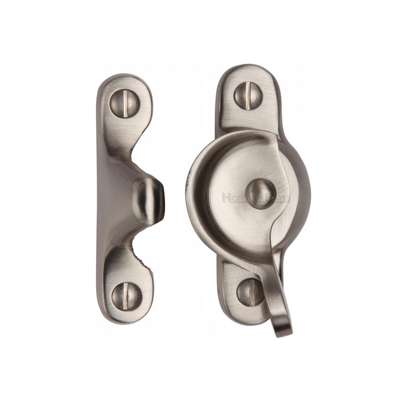 Heritage Brass Fitch Pattern Sash Fastener Satin Nickel finish - V2060-SN