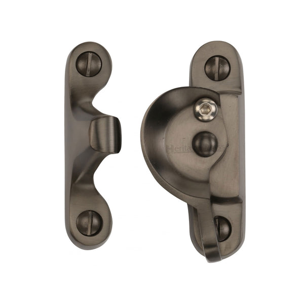 Heritage Brass Fitch Pattern Sash Fastener Lockable Matt Bronze Finish - V2060L-MB