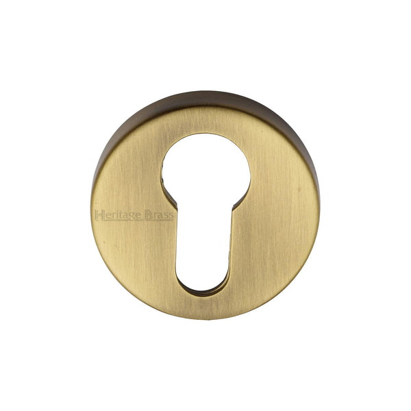 Heritage Brass Euro Profile Cylinder Escutcheon Antique finish - V4008-AT - Choice Handles