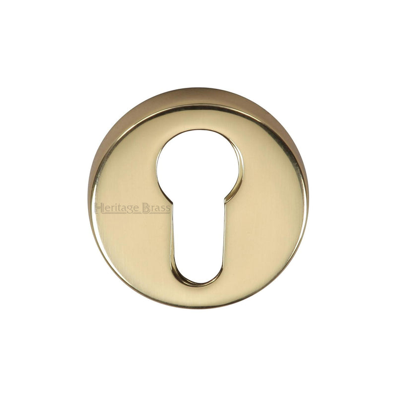 Heritage Brass Euro Profile Cylinder Escutcheon Polished Brass finish - V4008-PB - Choice Handles