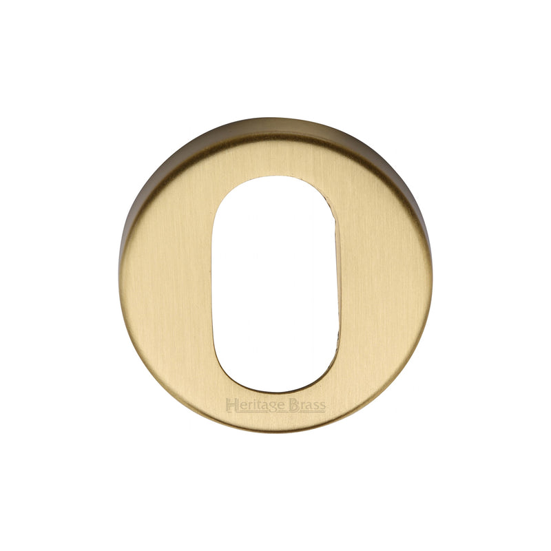 Heritage Brass Oval Profile Cylinder Escutcheon Satin Brass Finish - V4009-SB - Choice Handles