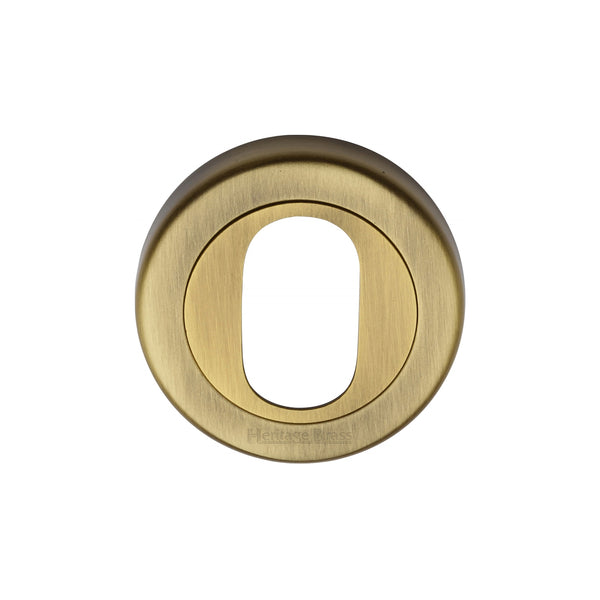 Heritage Brass Oval Profile Cylinder Escutcheon Antique finish - V4010-AT - Choice Handles