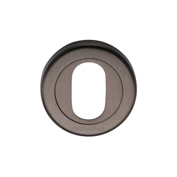 Heritage Brass Oval Profile Cylinder Escutcheon Matt Bronze finish - V4010-MB - Choice Handles