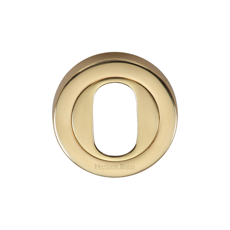 Heritage Brass Oval Profile Cylinder Escutcheon Polished Brass finish - V4010-PB - Choice Handles