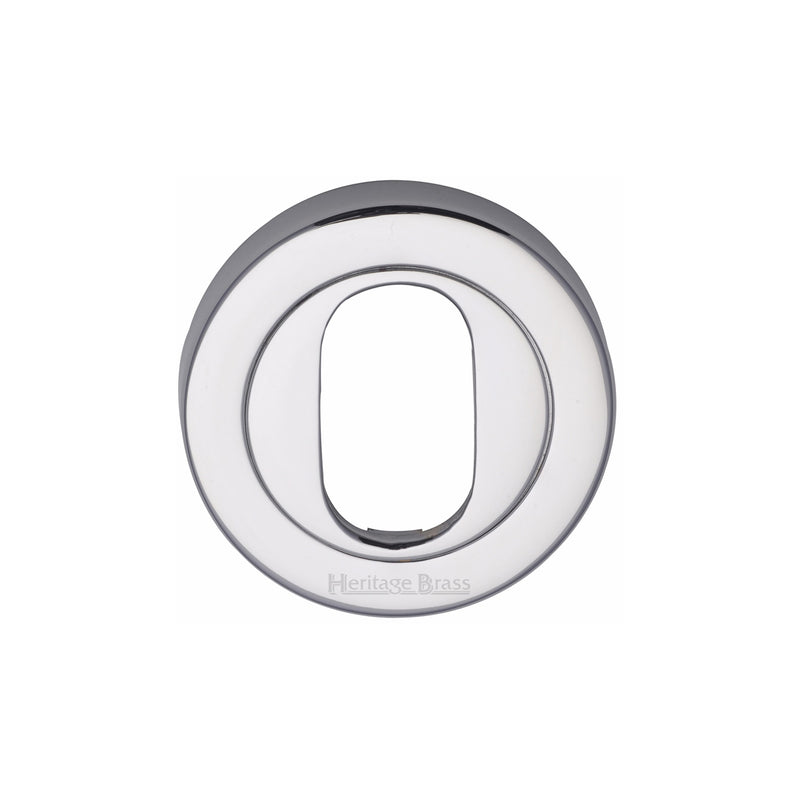 Heritage Brass Oval Profile Cylinder Escutcheon Polished Chrome finish - V4010-PC - Choice Handles