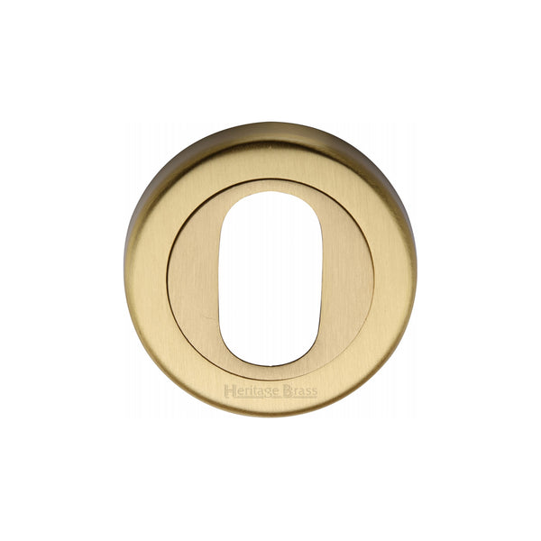 Heritage Brass Oval Profile Cylinder Escutcheon Satin Brass finish - V4010-SB - Choice Handles