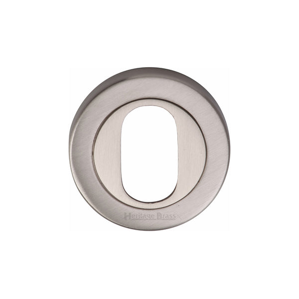 Heritage Brass Oval Profile Cylinder Escutcheon Satin Nickel finish - V4010-SN - Choice Handles