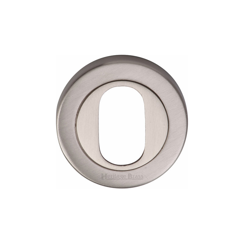 Heritage Brass Oval Profile Cylinder Escutcheon Satin Nickel finish - V4010-SN - Choice Handles