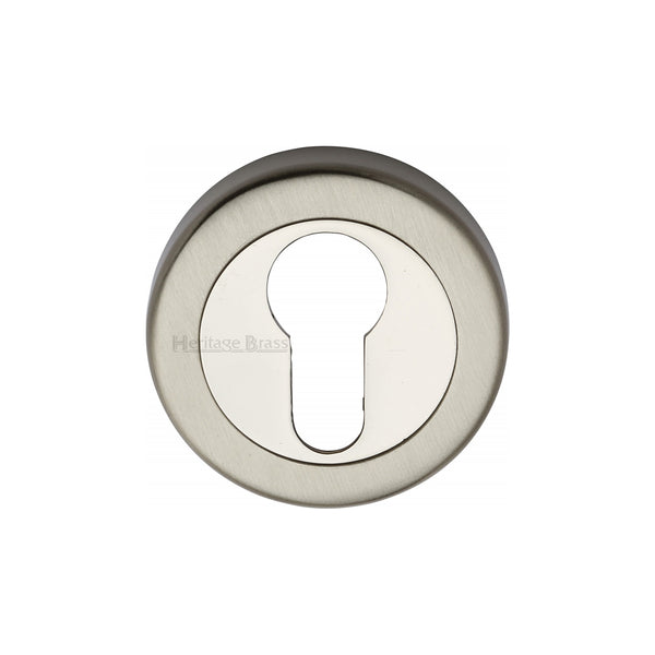 Heritage Brass Euro Profile Cylinder Escutcheon Mercury finish - V4020-MC - Choice Handles