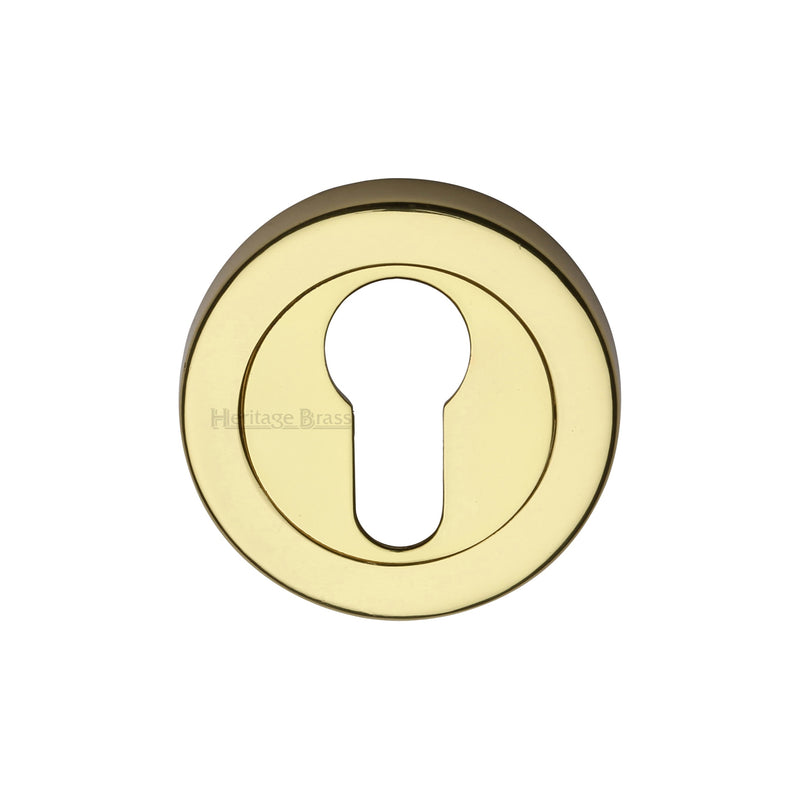 Heritage Brass Euro Profile Cylinder Escutcheon Polished Brass finish - V4020-PB - Choice Handles