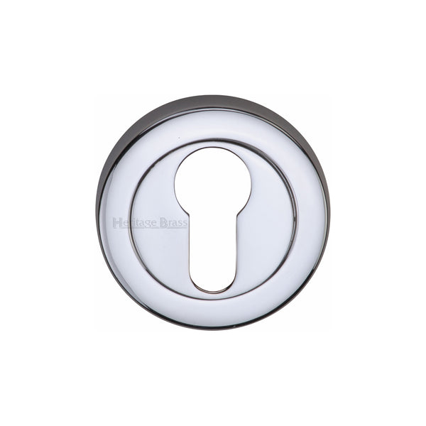 Heritage Brass Euro Profile Cylinder Escutcheon Polished Chrome finish - V4020-PC - Choice Handles