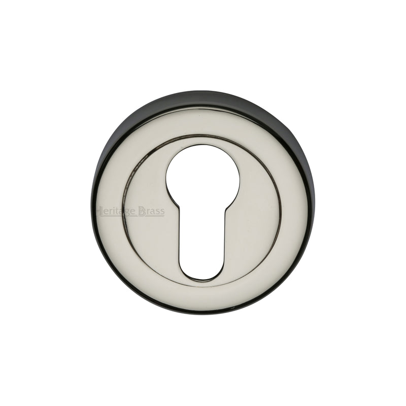 Heritage Brass Euro Profile Cylinder Escutcheon Polished Nickel finish - V4020-PNF - Choice Handles