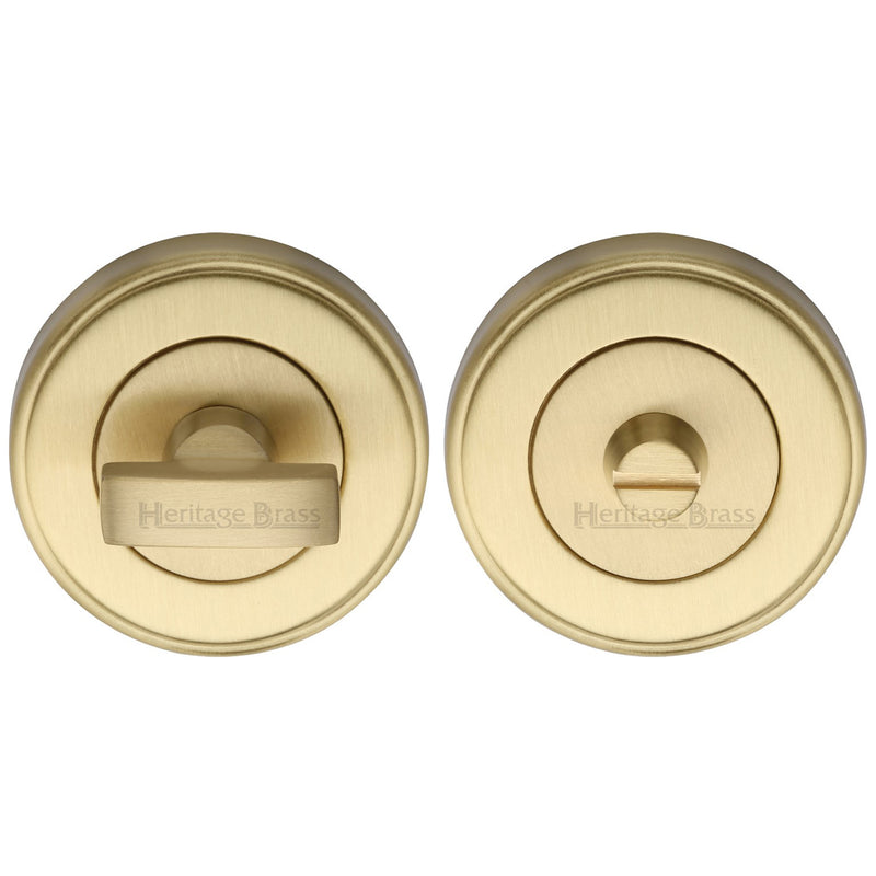 Heritage Brass Thumbturn & Emergency Release for Bathroom & Bedroom Doors Satin Brass finish - V4040-SB - Choice Handles