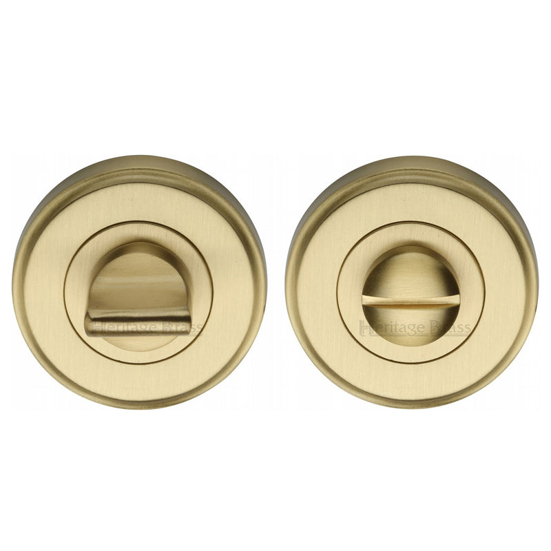 Heritage Brass Thumbturn & Emergency Release for Bathroom & Bedroom Doors Satin Brass finish - V4045-SB - Choice Handles