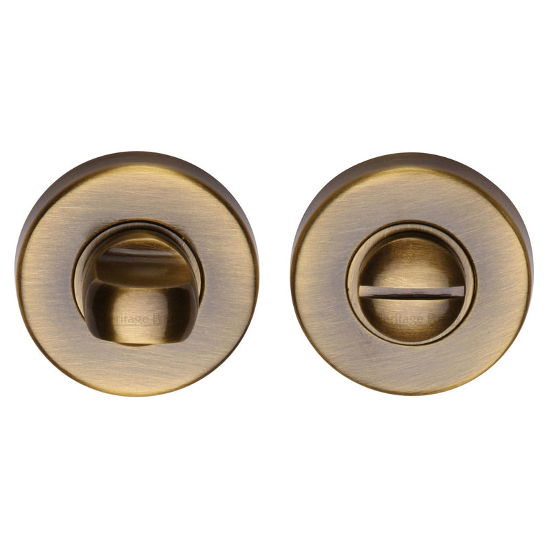 Heritage Brass Thumbturn & Emergency Release  for Bathroom & Bedroom Doors  Antique finish - V4049-AT - Choice Handles