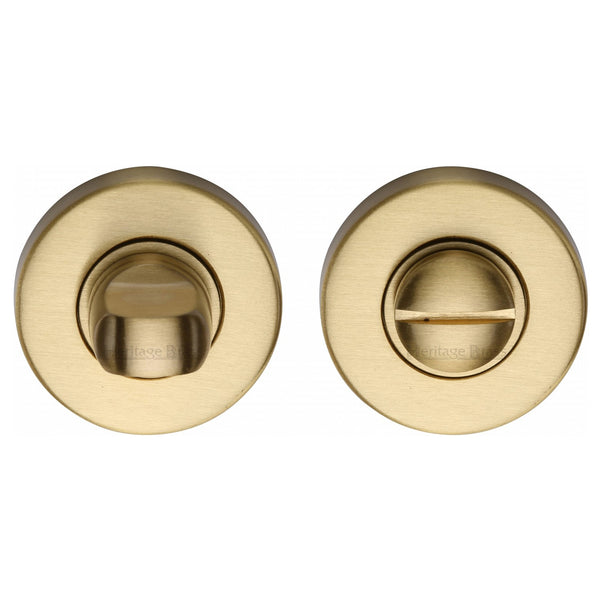 Heritage Brass Thumbturn & Emergency Release for Bathroom & Bedroom Doors Satin Brass finish - V4049-SB - Choice Handles