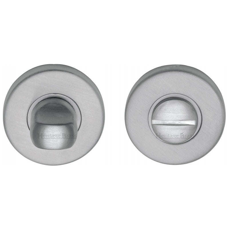 Heritage Brass Thumbturn & Emergency Release  for Bathroom & Bedroom Doors  Satin Chrome finish - V4049-SC - Choice Handles