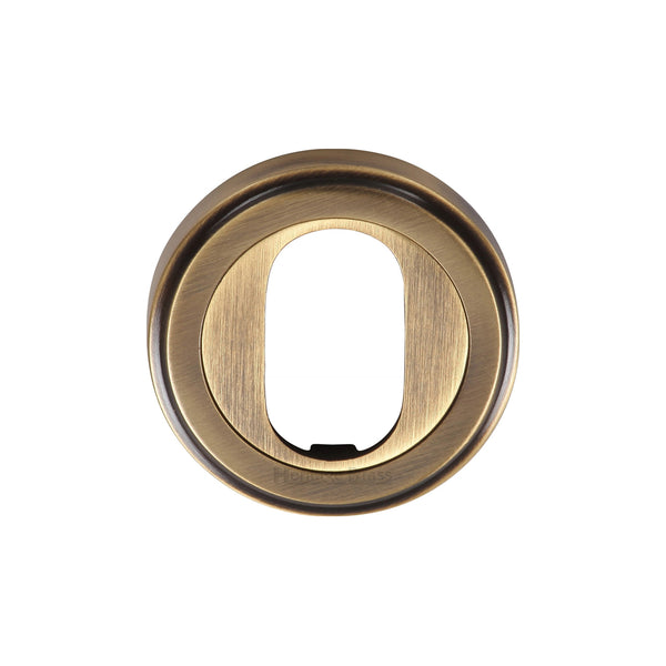 Heritage Brass Oval Profile Cylinder Escutcheon Antique finish - V5010-AT - Choice Handles