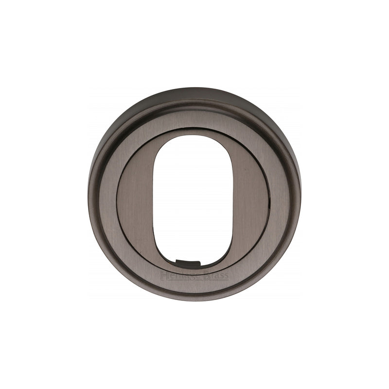 Heritage Brass Oval Profile Cylinder Escutcheon Matt Bronze finish - V5010-MB - Choice Handles