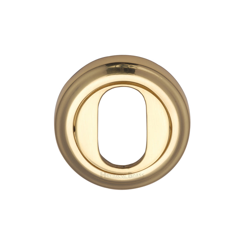 Heritage Brass Oval Profile Cylinder Escutcheon Polished Brass finish - V5010-PB - Choice Handles