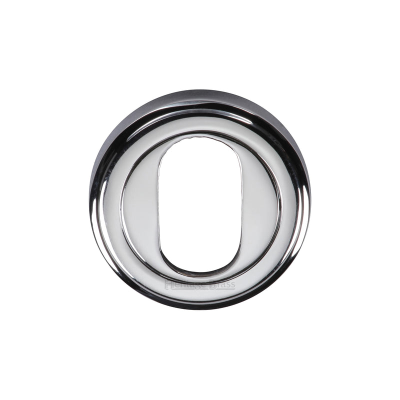 Heritage Brass Oval Profile Cylinder Escutcheon Polished Chrome finish - V5010-PC - Choice Handles