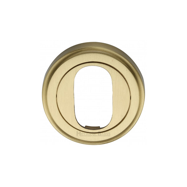 Heritage Brass Oval Profile Cylinder Escutcheon Satin Brass finish - V5010-SB - Choice Handles