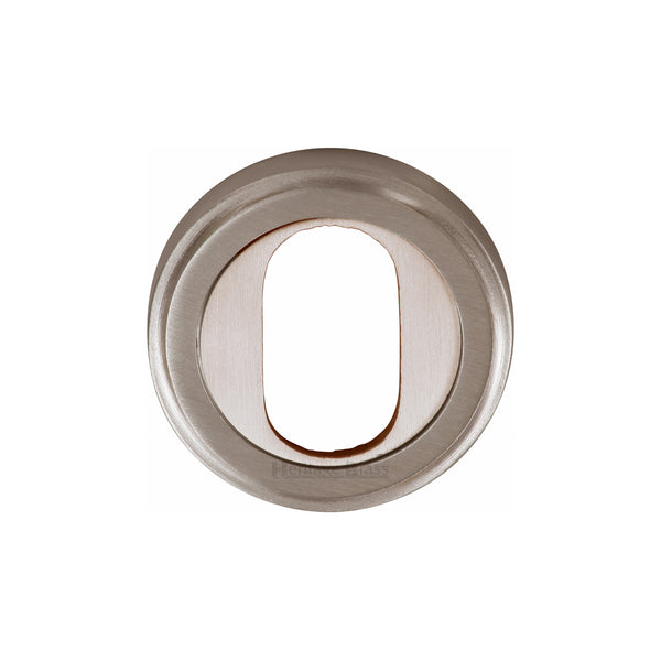 Heritage Brass Oval Profile Cylinder Escutcheon Satin Nickel finish - V5010-SN - Choice Handles