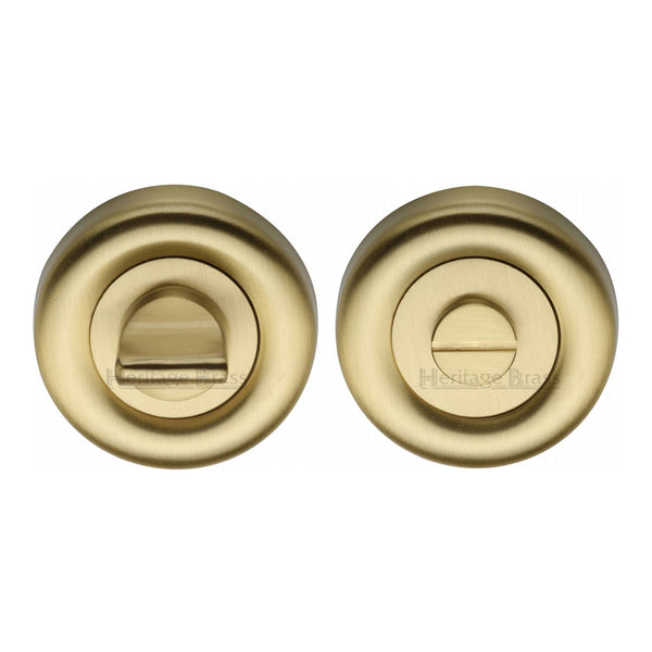 Heritage Brass Thumbturn & Emergency Release for Bathroom & Bedroom Doors Satin Brass finish - V6720-SB - Choice Handles