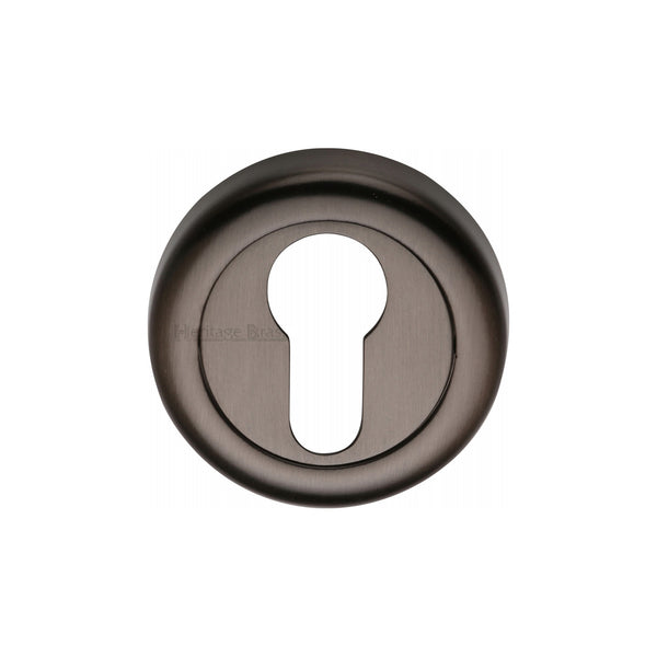 Heritage Brass Euro Profile Cylinder Escutcheon Matt Bronze Finish - V6724-MB - Choice Handles