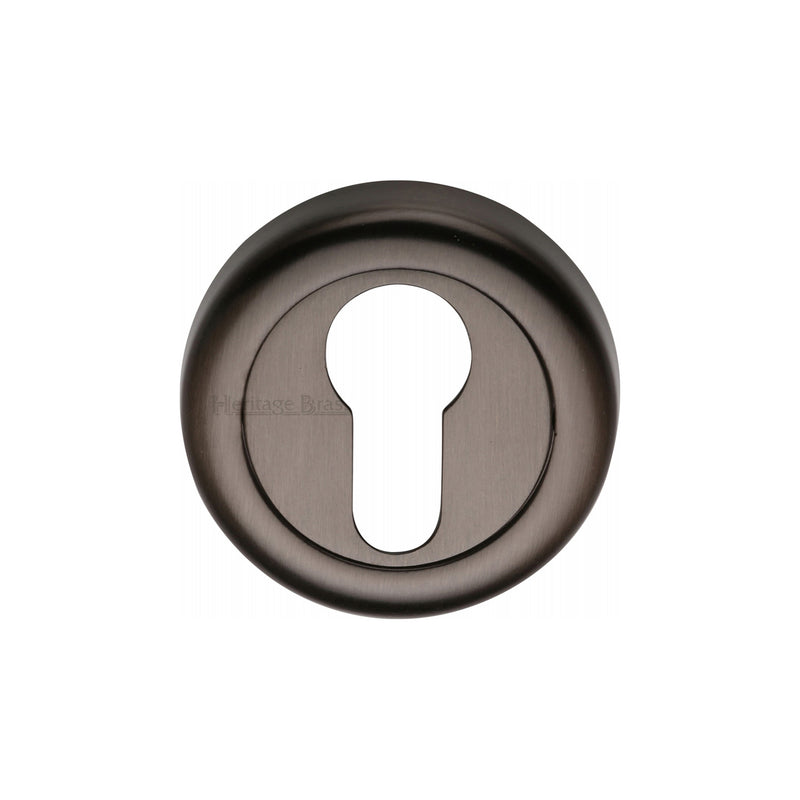 Heritage Brass Euro Profile Cylinder Escutcheon Matt Bronze Finish - V6724-MB - Choice Handles