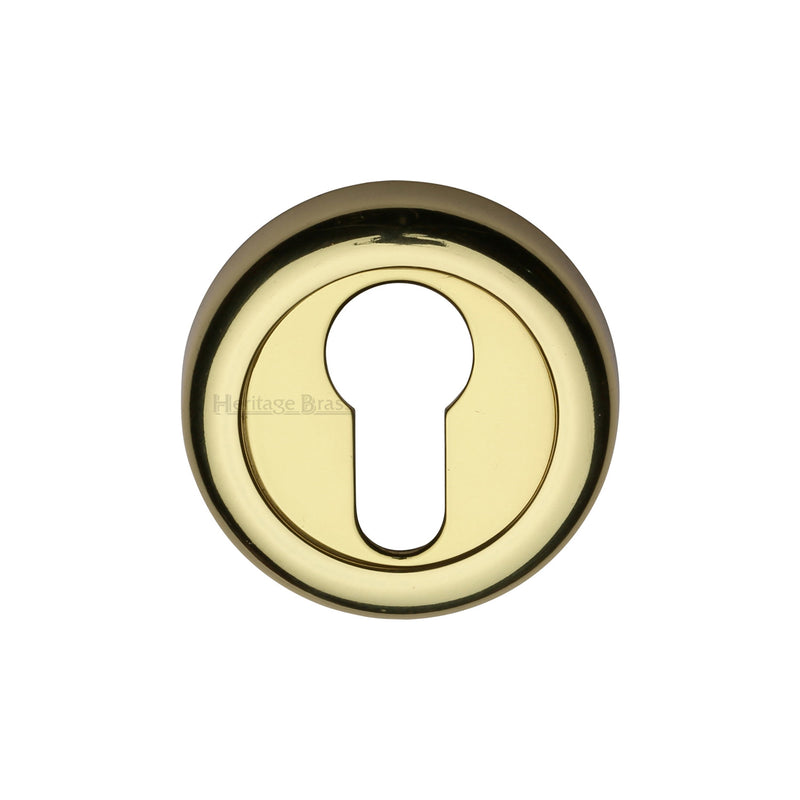 Heritage Brass Euro Profile Cylinder Escutcheon Polished Brass finish - V6724-PB - Choice Handles