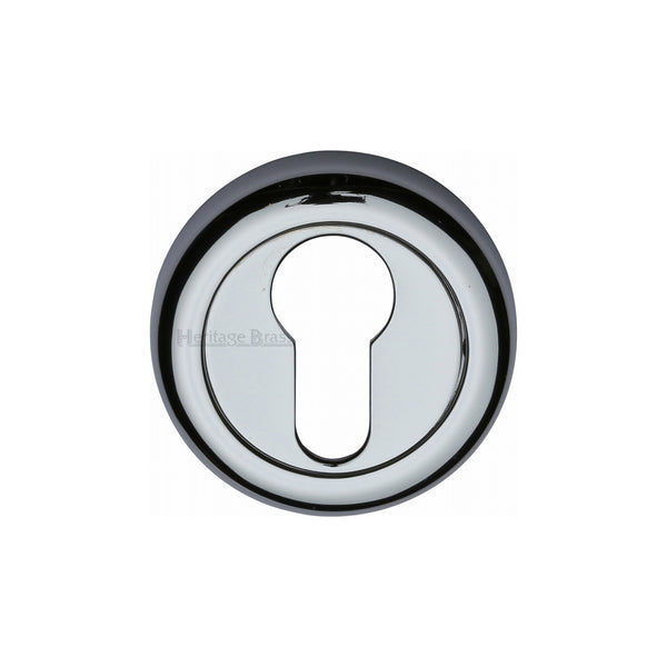 Heritage Brass Euro Profile Cylinder Escutcheon Polished Chrome finish - V6724-PC - Choice Handles