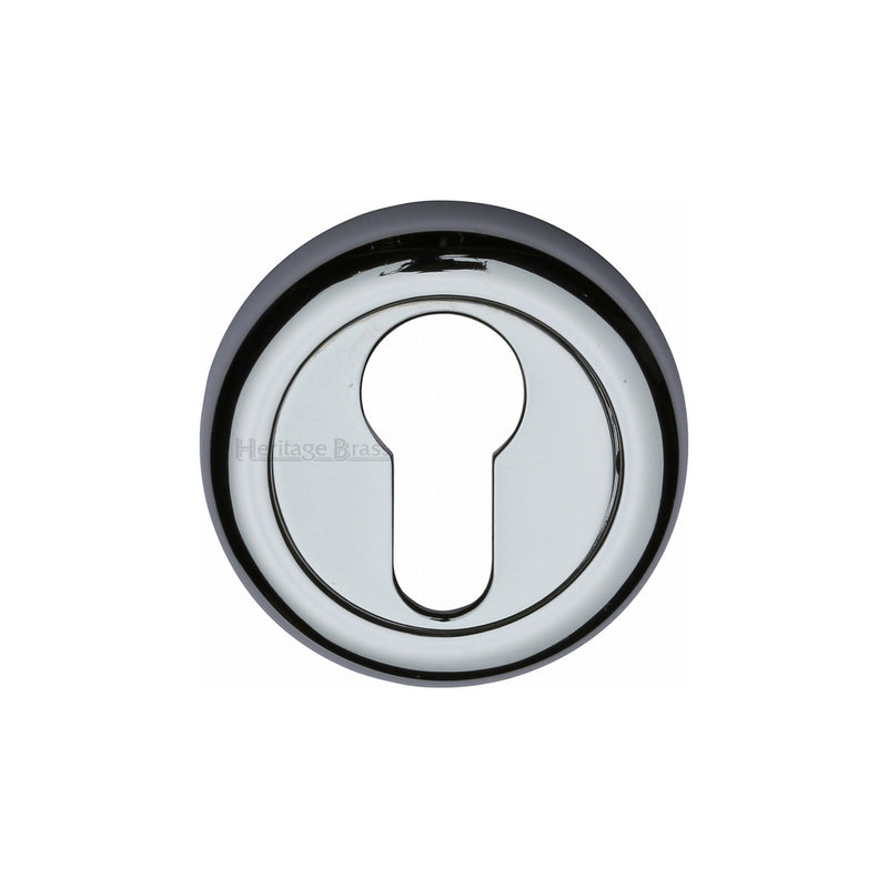 Heritage Brass Euro Profile Cylinder Escutcheon Polished Chrome finish - V6724-PC - Choice Handles