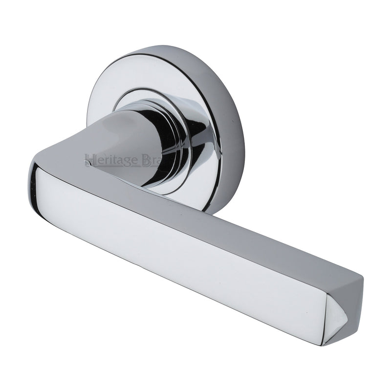 Alessa Door Handle on Round Rose Polished Chrome finish
 - V8300-PC - Choice Handles