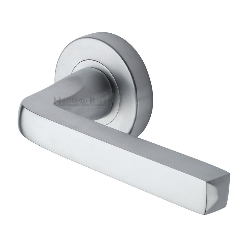 Alessa Door Handle on Round Rose Satin Chrome finish
 - V8300-SC - Choice Handles