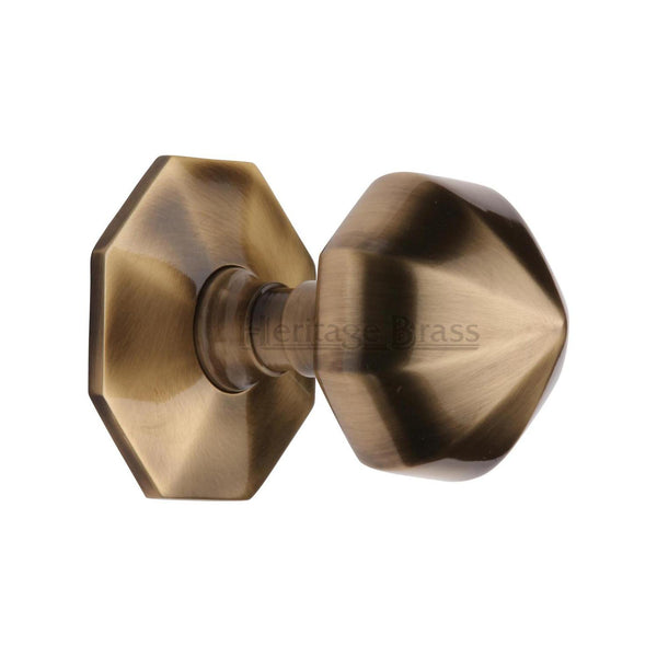 Heritage Brass Octagon Centre Door Knob 2 1/2" Antique finish - V880-AT - Choice Handles